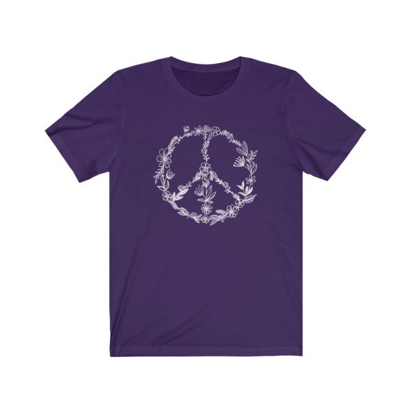Floral Peace Sign - Hand Drawn - T-shirt | Floral Peace Tee | 18510 8