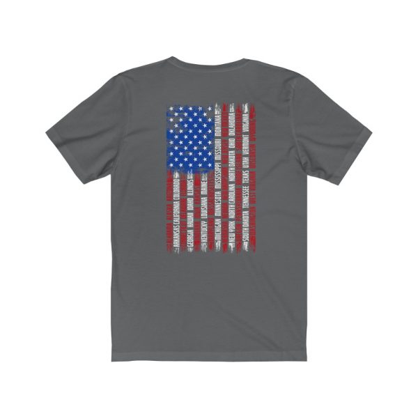 United States Flag T-shirt with the Names of the States | Front and Back Design | 18070 4