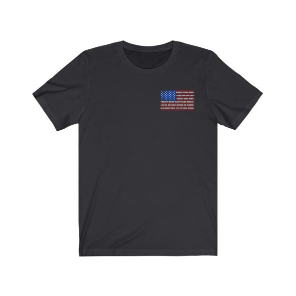 United States Flag T-shirt with the Names of the States | Front and Back Design | 18142