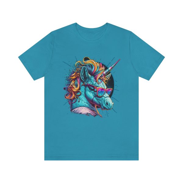 Retro Unicorn with Glasses - Short Sleeve T-shirt | 18054 18