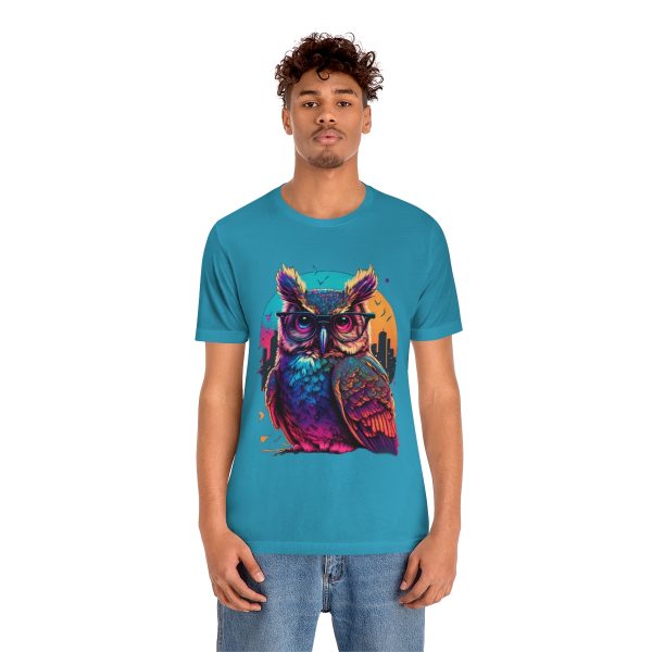 Retro Owl With Glasses - Short Sleeve T-shirt | 18054 2