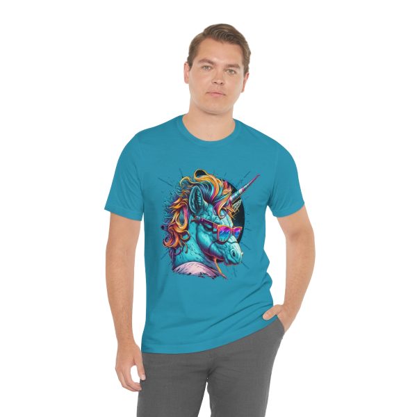 Retro Unicorn with Glasses - Short Sleeve T-shirt | 18054 22