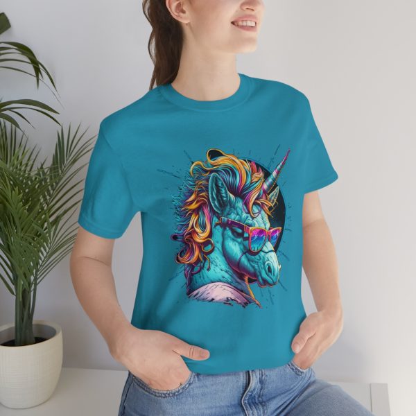 Retro Unicorn with Glasses - Short Sleeve T-shirt | 18054 23