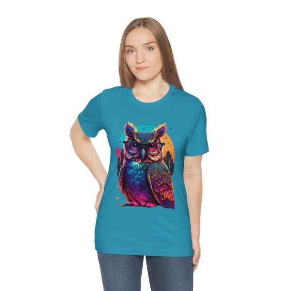 Retro Owl With Glasses - Short Sleeve T-shirt | 18054 3