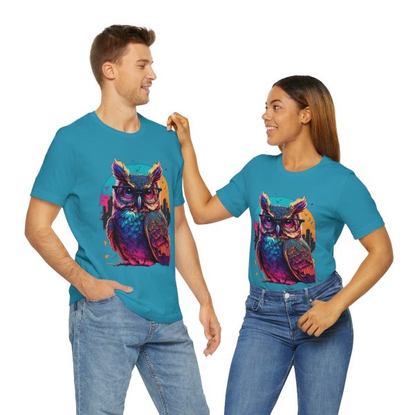 Retro Owl With Glasses - Short Sleeve T-shirt | 18054 8