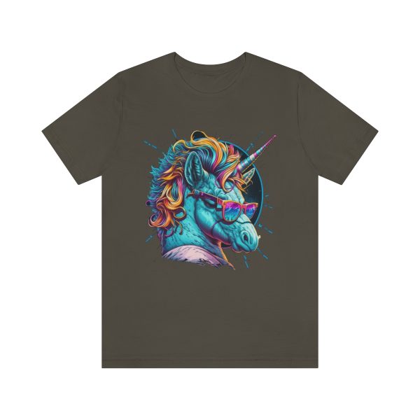 Retro Unicorn with Glasses - Short Sleeve T-shirt | 18062 18
