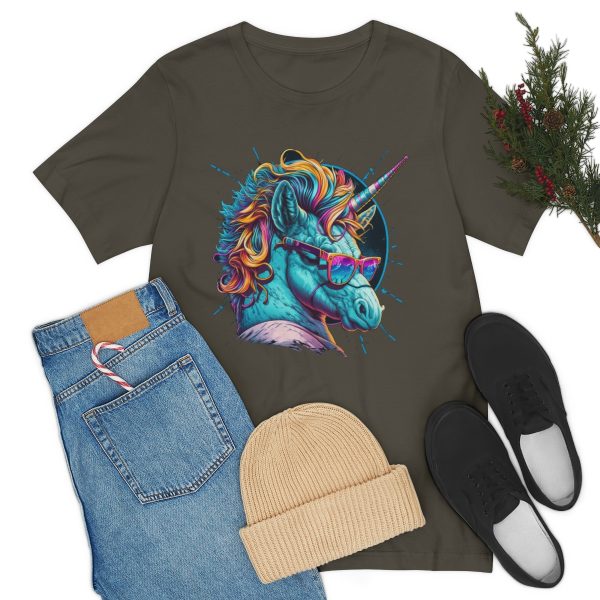 Retro Unicorn with Glasses - Short Sleeve T-shirt | 18062 24