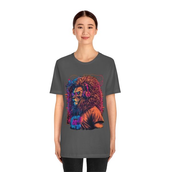 Lion Wearing Headphones and Glasses - Graffiti Inspired Retro T-Shirt | 18070 28