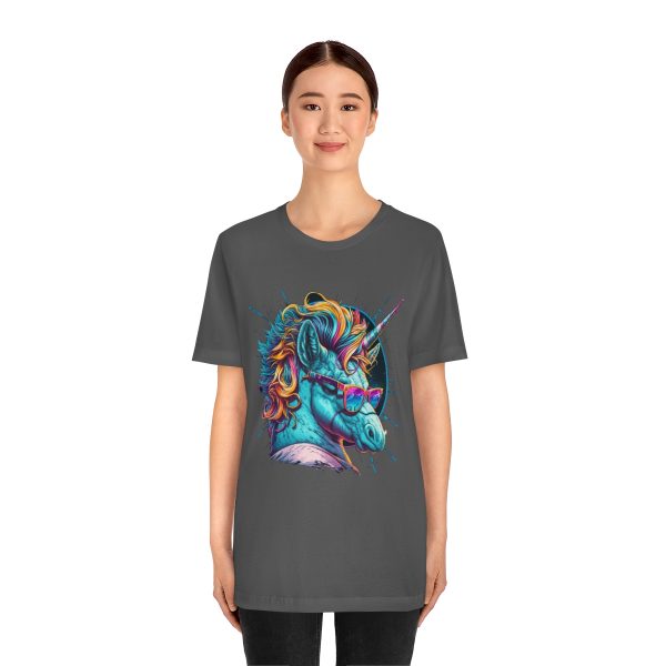 Retro Unicorn with Glasses - Short Sleeve T-shirt | 18070 37