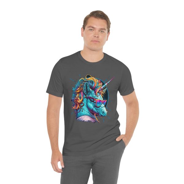 Retro Unicorn with Glasses - Short Sleeve T-shirt | 18070 40