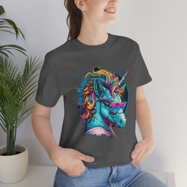 Retro Unicorn with Glasses - Short Sleeve T-shirt | 18070 41