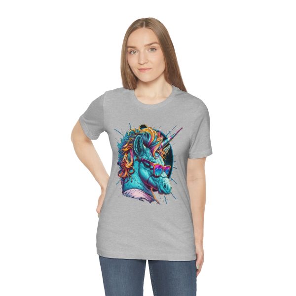 Retro Unicorn with Glasses - Short Sleeve T-shirt | 18078 21