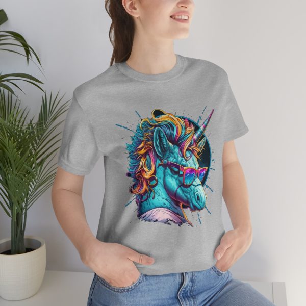 Retro Unicorn with Glasses - Short Sleeve T-shirt | 18078 23
