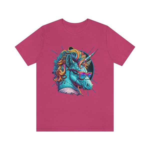 Retro Unicorn with Glasses - Short Sleeve T-shirt | 18094 27