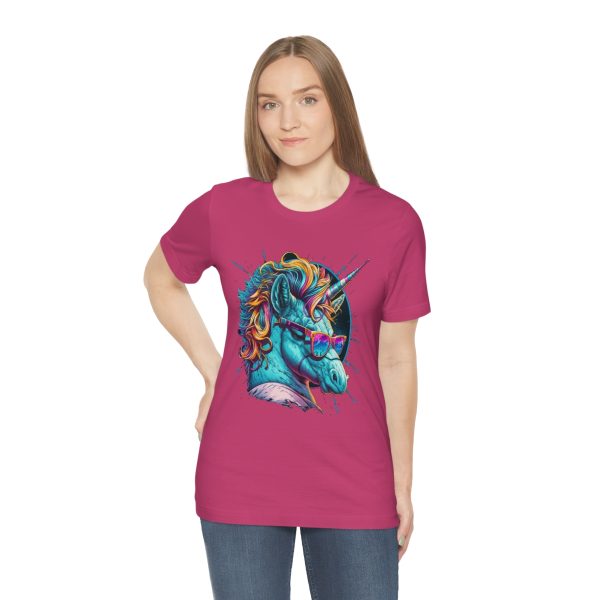 Retro Unicorn with Glasses - Short Sleeve T-shirt | 18094 30