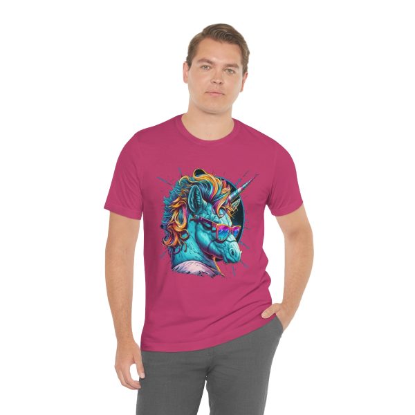 Retro Unicorn with Glasses - Short Sleeve T-shirt | 18094 31