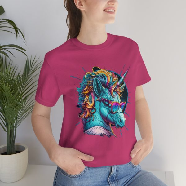 Retro Unicorn with Glasses - Short Sleeve T-shirt | 18094 32