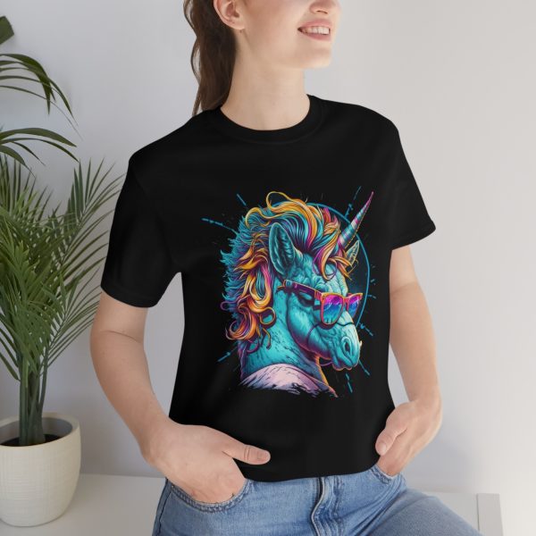 Retro Unicorn with Glasses - Short Sleeve T-shirt | 18102 41