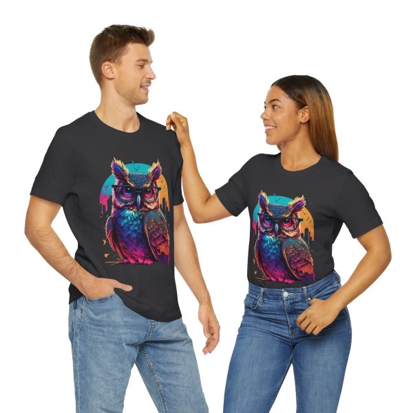 Retro Owl With Glasses - Short Sleeve T-shirt | 18142 17