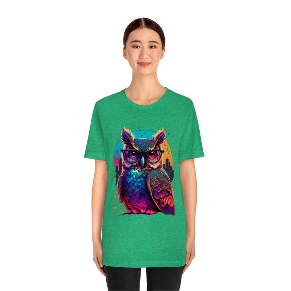 Retro Owl With Glasses - Short Sleeve T-shirt | 18246 10