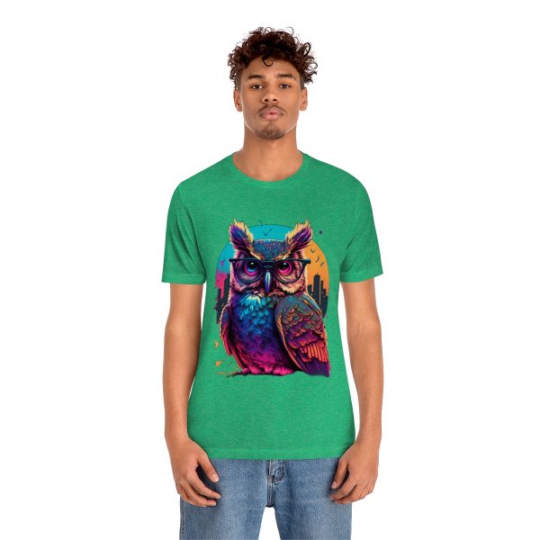 Retro Owl With Glasses - Short Sleeve T-shirt | 18246 11