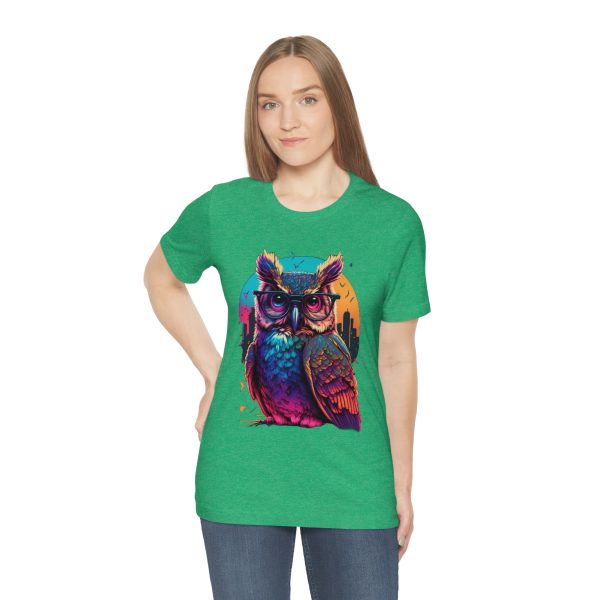 Retro Owl With Glasses - Short Sleeve T-shirt | 18246 12