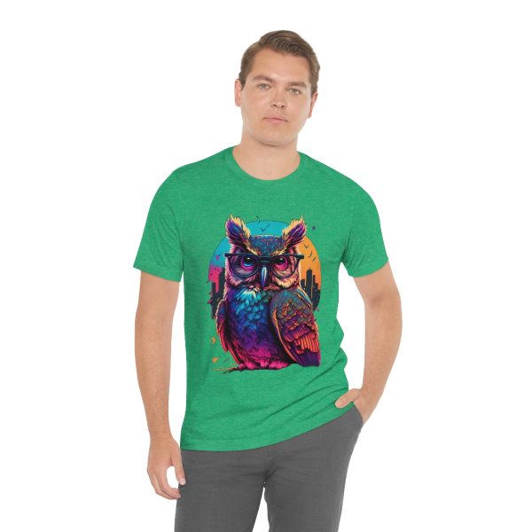 Retro Owl With Glasses - Short Sleeve T-shirt | 18246 13