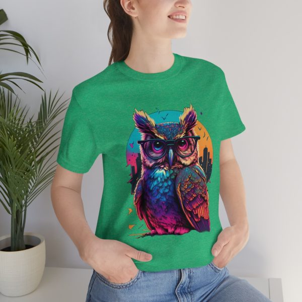 Retro Owl With Glasses - Short Sleeve T-shirt | 18246 14