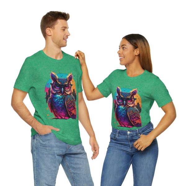 Retro Owl With Glasses - Short Sleeve T-shirt | 18246 17