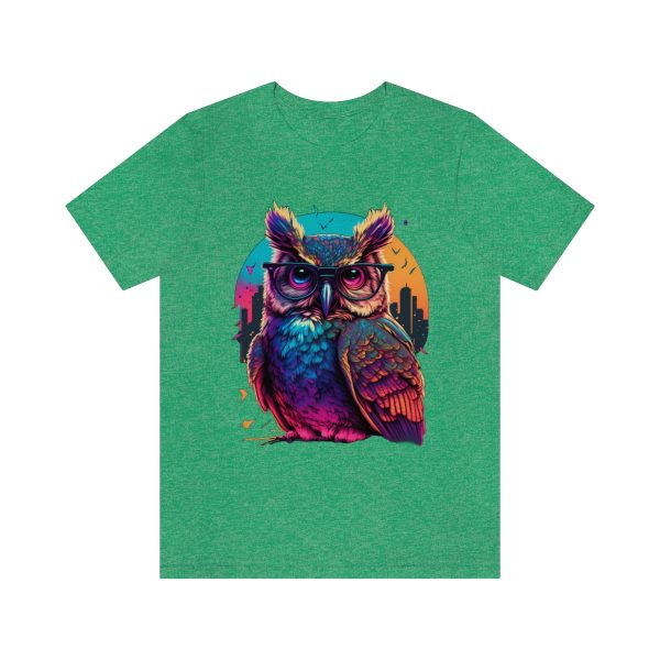 Retro Owl With Glasses - Short Sleeve T-shirt | 18246 9