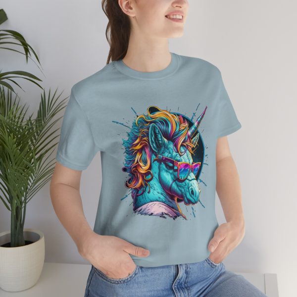 Retro Unicorn with Glasses - Short Sleeve T-shirt | 18358 14