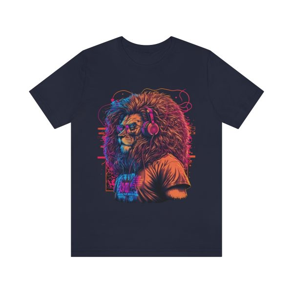 Lion Wearing Headphones and Glasses - Graffiti Inspired Retro T-Shirt | 18398 18