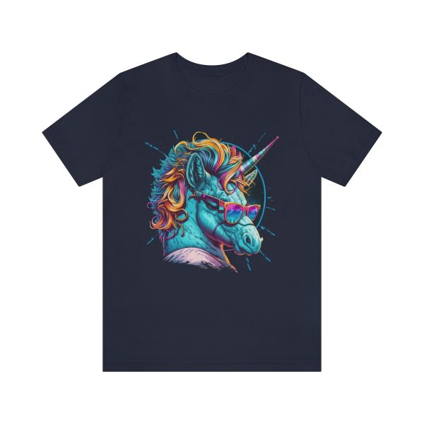 Retro Unicorn with Glasses - Short Sleeve T-shirt | 18398 27
