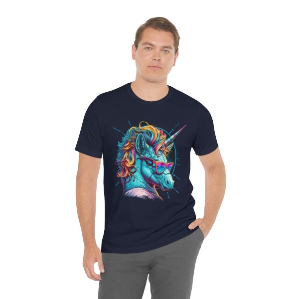 Retro Unicorn with Glasses - Short Sleeve T-shirt | 18398 31
