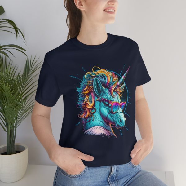 Retro Unicorn with Glasses - Short Sleeve T-shirt | 18398 32