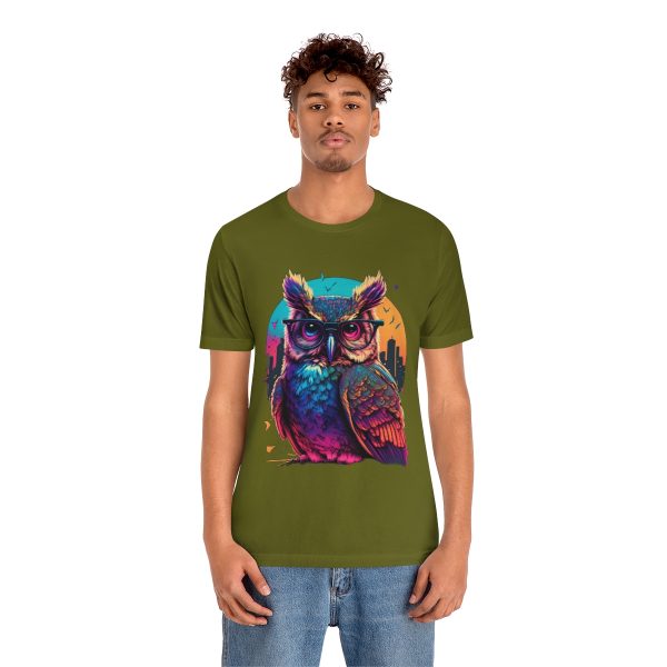 Retro Owl With Glasses - Short Sleeve T-shirt | 18414 2