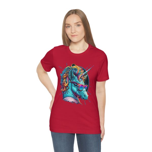 Retro Unicorn with Glasses - Short Sleeve T-shirt | 18446 30