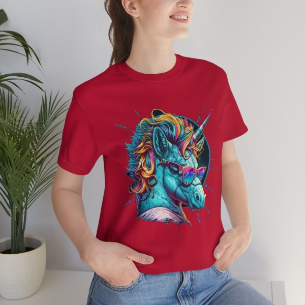 Retro Unicorn with Glasses - Short Sleeve T-shirt | 18446 32