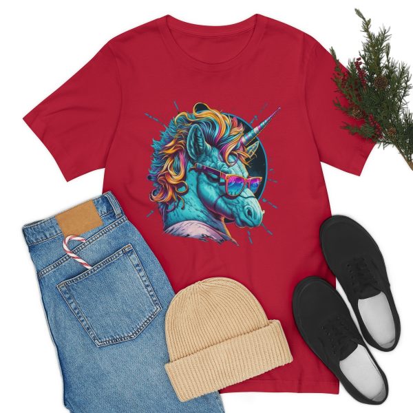 Retro Unicorn with Glasses - Short Sleeve T-shirt | 18446 33