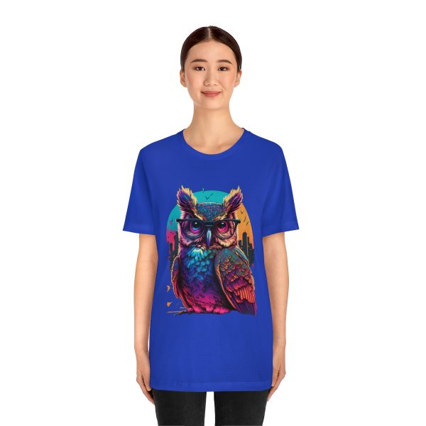 Retro Owl With Glasses - Short Sleeve T-shirt | 18518 10