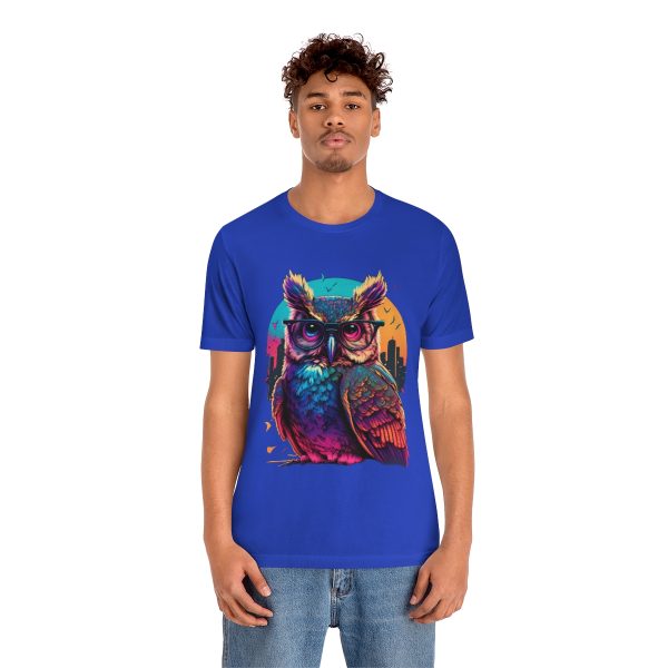 Retro Owl With Glasses - Short Sleeve T-shirt | 18518 11