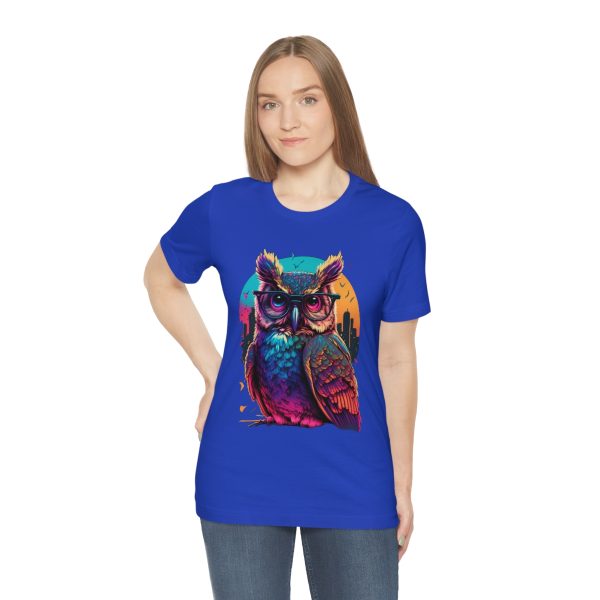 Retro Owl With Glasses - Short Sleeve T-shirt | 18518 12