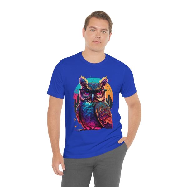 Retro Owl With Glasses - Short Sleeve T-shirt | 18518 13