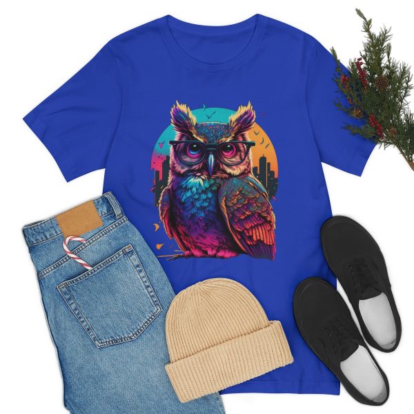 Retro Owl With Glasses - Short Sleeve T-shirt | 18518 15