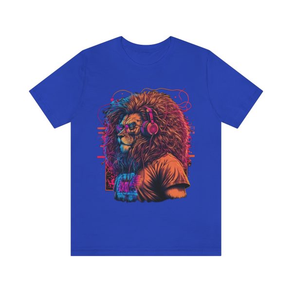 Lion Wearing Headphones and Glasses - Graffiti Inspired Retro T-Shirt | 18518 27