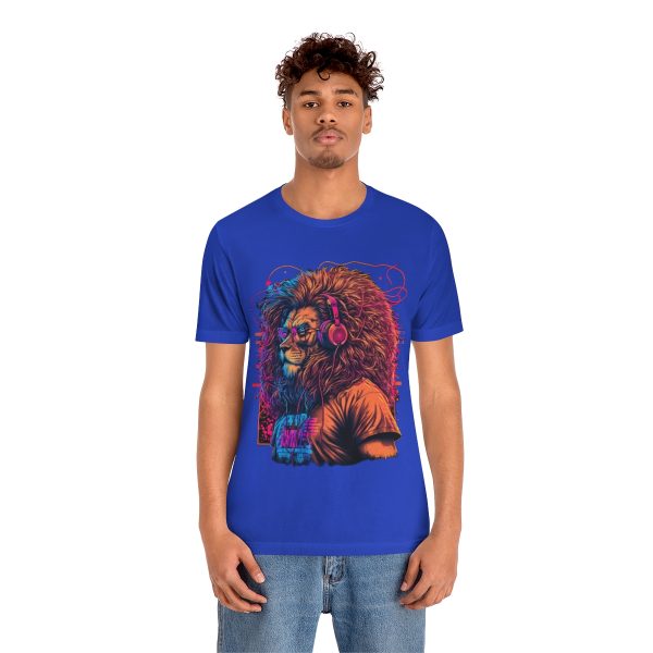 Lion Wearing Headphones and Glasses - Graffiti Inspired Retro T-Shirt | 18518 29