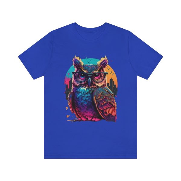 Retro Owl With Glasses - Short Sleeve T-shirt | 18518 9