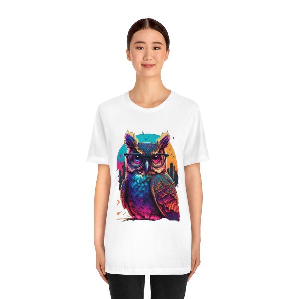 Retro Owl With Glasses - Short Sleeve T-shirt | 18542 1