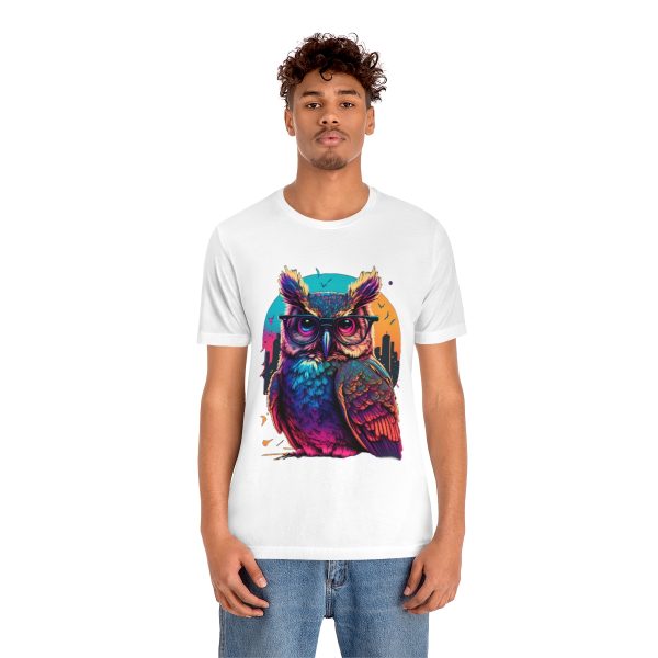 Retro Owl With Glasses - Short Sleeve T-shirt | 18542 2