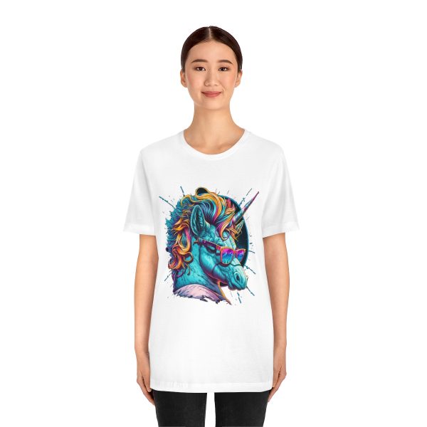 Retro Unicorn with Glasses - Short Sleeve T-shirt | 18542 28